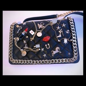 Unique Charm Bracelet Quilted Chain Purse